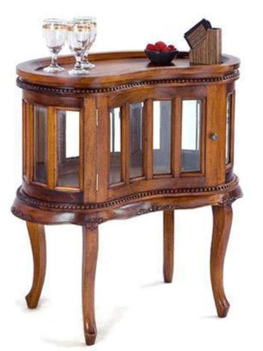 Village Free Standing Glass Wine Cabinet White 21cm