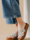 Women's Flat Sandals Flatforms in Silver Color