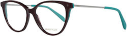 Emilio Pucci Eyeglass Frame Butterfly Burgundy EP5119 071