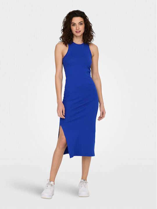 Only Dress with Slit Blue