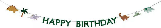PartyDeco Happy Birthday Γιρλάντα για Party Δεινόσαυροι 450εκ.