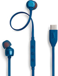 JBL Tune 310C In-ear Handsfree Ακουστικά με Βύσμα USB-C Μπλε