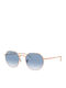 Ray Ban Jack Unisex Sonnenbrillen mit Rose Gold Metallischem Rahmen und Blauen Verlaufsfarben Fassungen RB3565 92023F