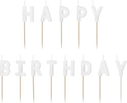 White Candles Happy Birthday