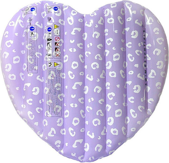 Swim Essentials Swim Mattress Heart Shape Kids 6+ Years "lila Leopard"
