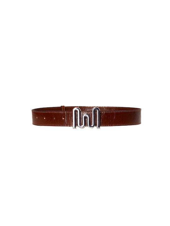 Milkwhite Leather Women's Belt Brown