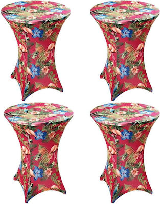 Quasar Elastic Table Cover with Pattern 75x82cm 4pcs