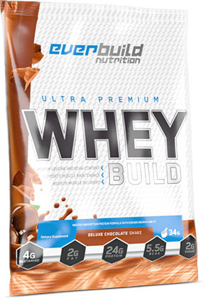 Everbuild Nutriton Ultra Premium Whey Build Protein Molke mit Geschmack Kekse und Sahne 34gr