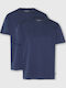 Men's Undershirts Short-sleeved in Navy Blue Color 2Pack