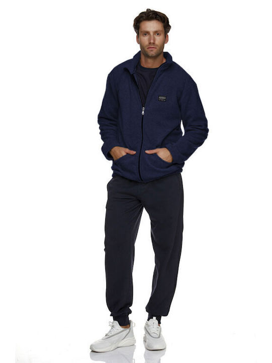 Bodymove Men's Fleece Cardigan with Zipper BLUE