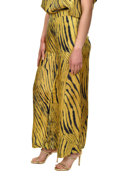 Dama Tesatura Pantaloni Galben