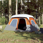 vidaXL Camping Tent Orange for 6 People 344x282x212cm