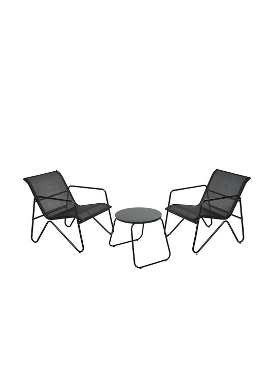 Set Salonului Exterior Negru 3buc