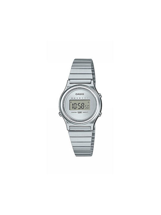 Casio Digital Uhr Batterie mit Silber Metallarmband