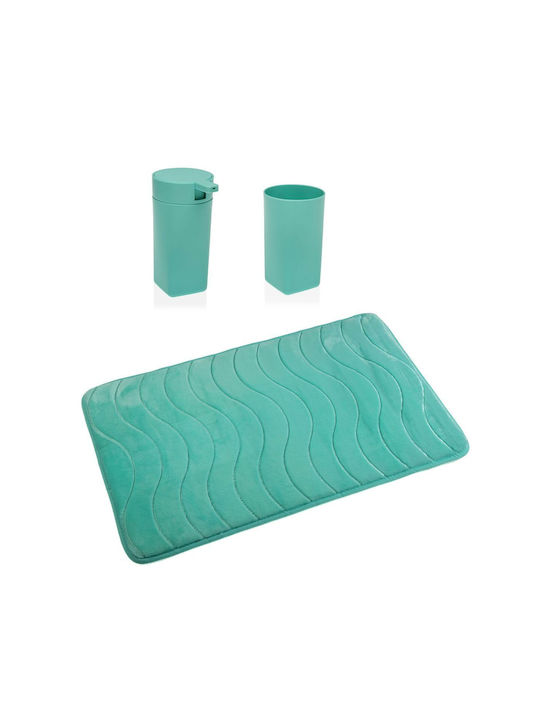 Versa Badezimmer-Accessoire-Set Kunststoff Blau 3Stück