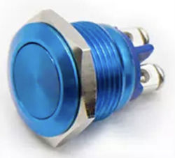 Gq12 Push-button Switch Blue 12mm