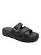 Alta Moda Flatforms Crossover Women's Sandals Black