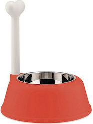 Dog food container Lupita Ammi02 Ro 1500ml Φ32cmx37cm Silver-red Alessi