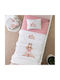 Borea Princesa Baby Sheets Set Crib Cotton White-rosé White 120x160cm 3pcs