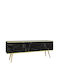 Polihome Loro I Furniture Leg made of Metal in Gold Color 3x23cm 4pcs