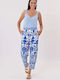 Derhy Women's Fabric Trousers Blue