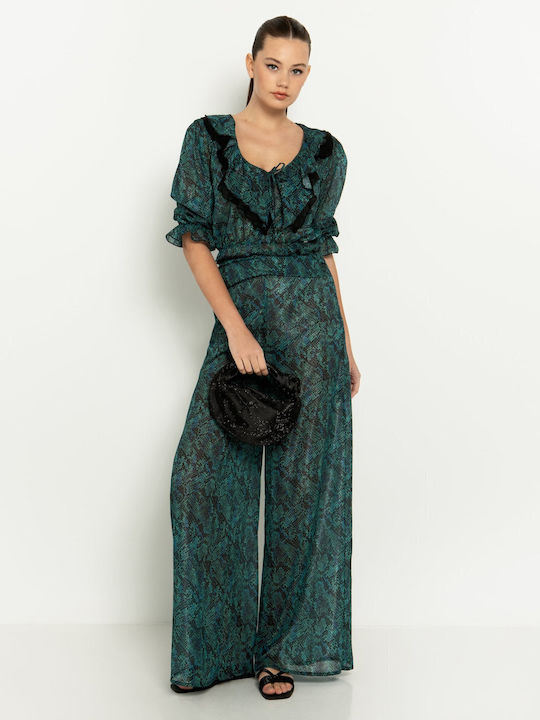 Women's Fabric Trousers Green
