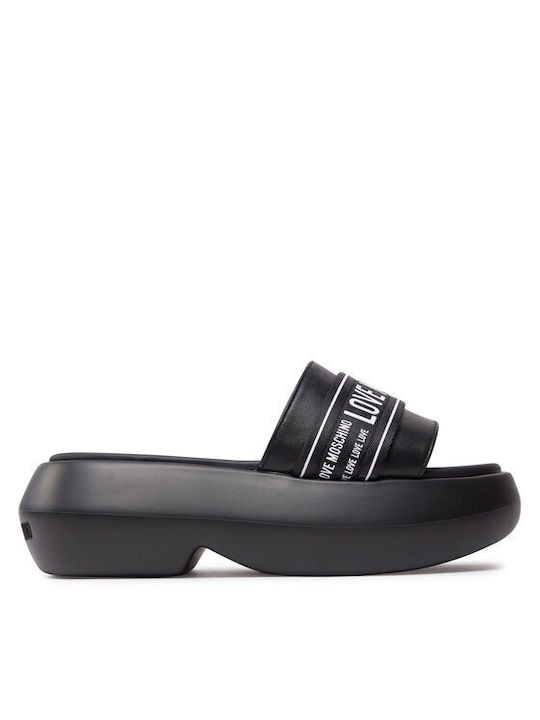 Moschino Damen Flache Sandalen in Schwarz Farbe