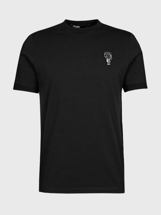 Karl Lagerfeld T-shirt Bărbătesc cu Mânecă Scurtă Black