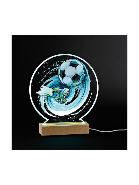 Επιτραπέζια Plexiglass Led Βάση Λαμπάδα Ποδόσφαιρο 25εκ Μ12040