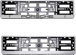 Carro Car License Plate Frame Plastic Silver