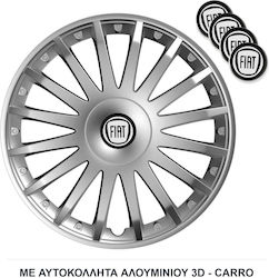 Versaco Car Hubcap Set Crystal with Fiat Emblem...