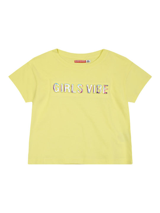 Energiers Kids Crop Top Short Sleeve lemon