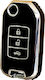 Car Key Cover Case made of with 3 Buttons for Honda in Black Color