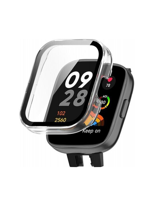 Full Glass Screen Protector Plastic Case in Transparent color for Xiaomi Redmi Watch 4