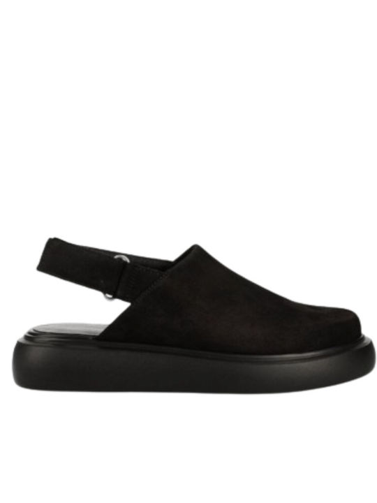 Vagabond Leder Clogs Schwarz