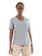 Marc O'Polo Damen Polo Bluse Kurzarm Gray