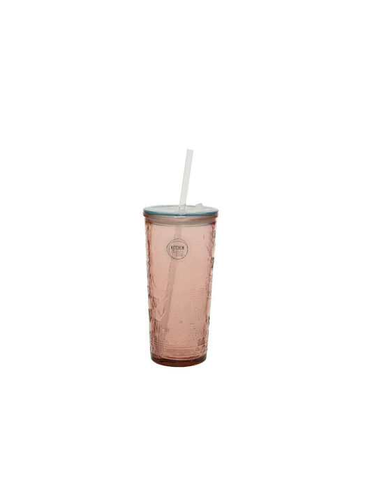 Kaemingk Glass Water made of Glass in Brown Color with straw 330ml