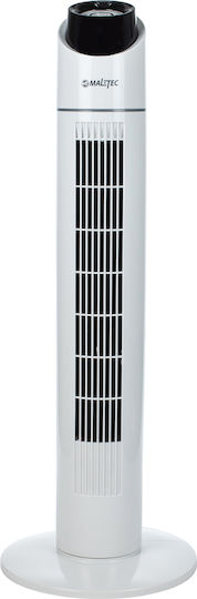 MalTec Ανεμιστήρας Πύργος 50W με Τηλεχειριστήριο Λευκός