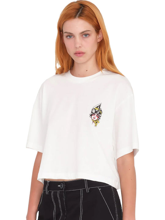 Volcom Drumstone Γυναικείο Oversized T-shirt Λευκό