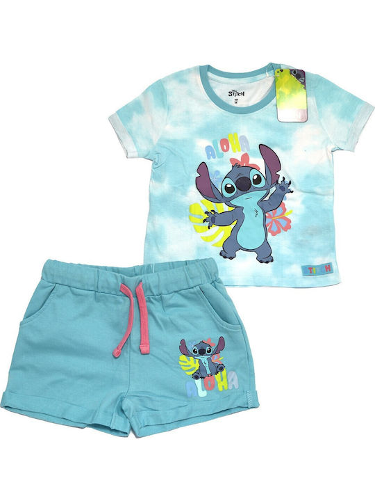 Kinder-Set mit Shorts Sommer 2Stück Light Blue Lilo & Stitch