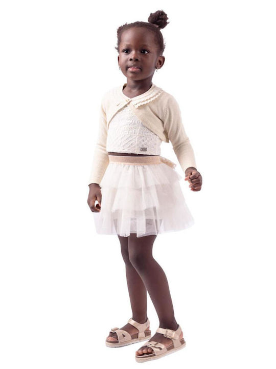 Evita Kids' Set with Skirt Summer 3pcs Ecru Lit...