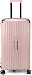 Benzi Medium Travel Suitcase Pink with 4 Wheels Height 62cm.