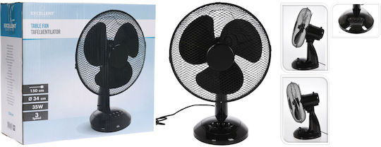 Excellent Electrics Επιτραπέζιος Ανεμιστήρας 35W Διαμέτρου 34cm Μαύρος