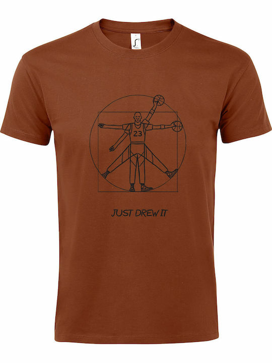 Just Drew it, Jordan T-shirt Πορτοκαλί Βαμβακερό