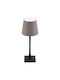 Securit Metal Table Lamp LED with Gray Shade and Black Base