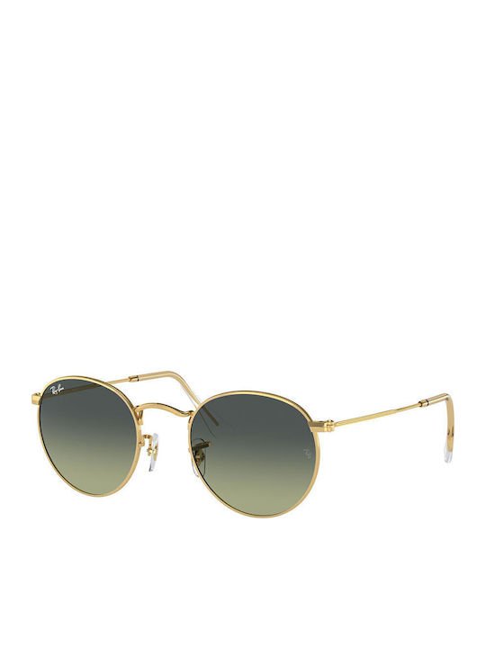 Ray Ban Round Metal Unisex Sunglasses with Gold...