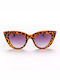 Okkia Claudia Women's Sunglasses with Brown Tartaruga Plastic Frame and Purple Gradient Lens OK013TU
