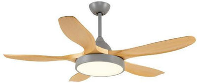 Eurolamp Ceiling Fan 147cm with Light and Remote Control Brown