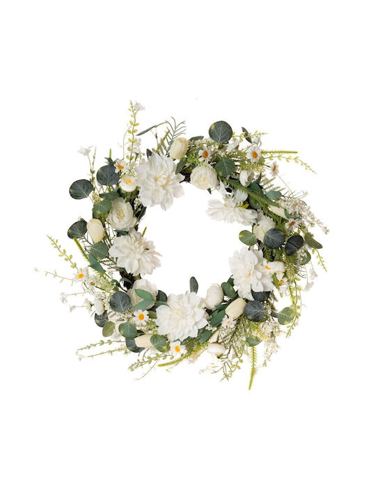 Iliadis Wreath from Artificial Plants Dahlia White 60cm 1pcs