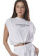 Damen Sommer Bluse Ärmellos White